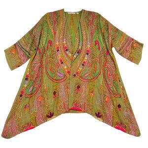 Soft Surroundings Viscose/Wool Artsy Art To Wear Open Front Jacket Women's PS/PM